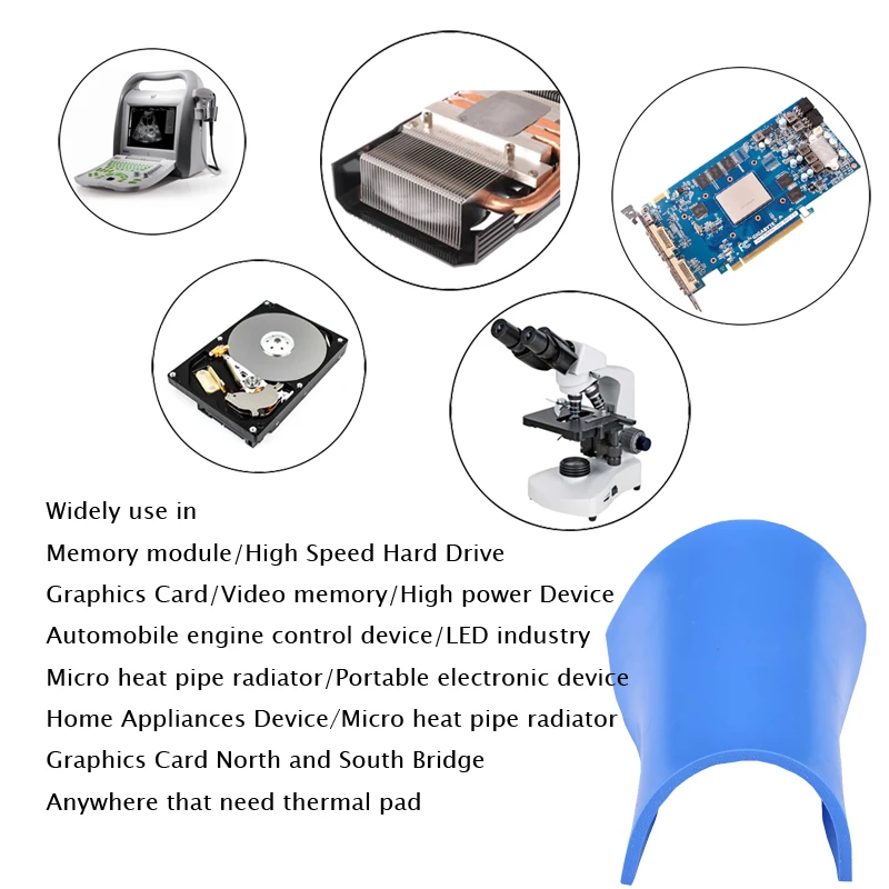 Imagem -05 - Almofadas Térmicas Condutoras Pas Térmicas de Silicone para Cpu Gpu ic Computador de Refrigeração 100*100*2.5 mm 20 Peças 100x100x2.5 mm