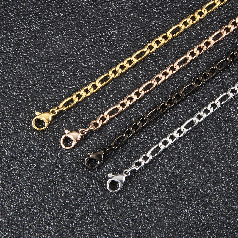 Modische Neue Figaro-Kettenhalskette für Männer Punk Silberfarben Edelstahl Lange Halskette Männer Hip-Hop Schmuck Geschenk – Detail 10
