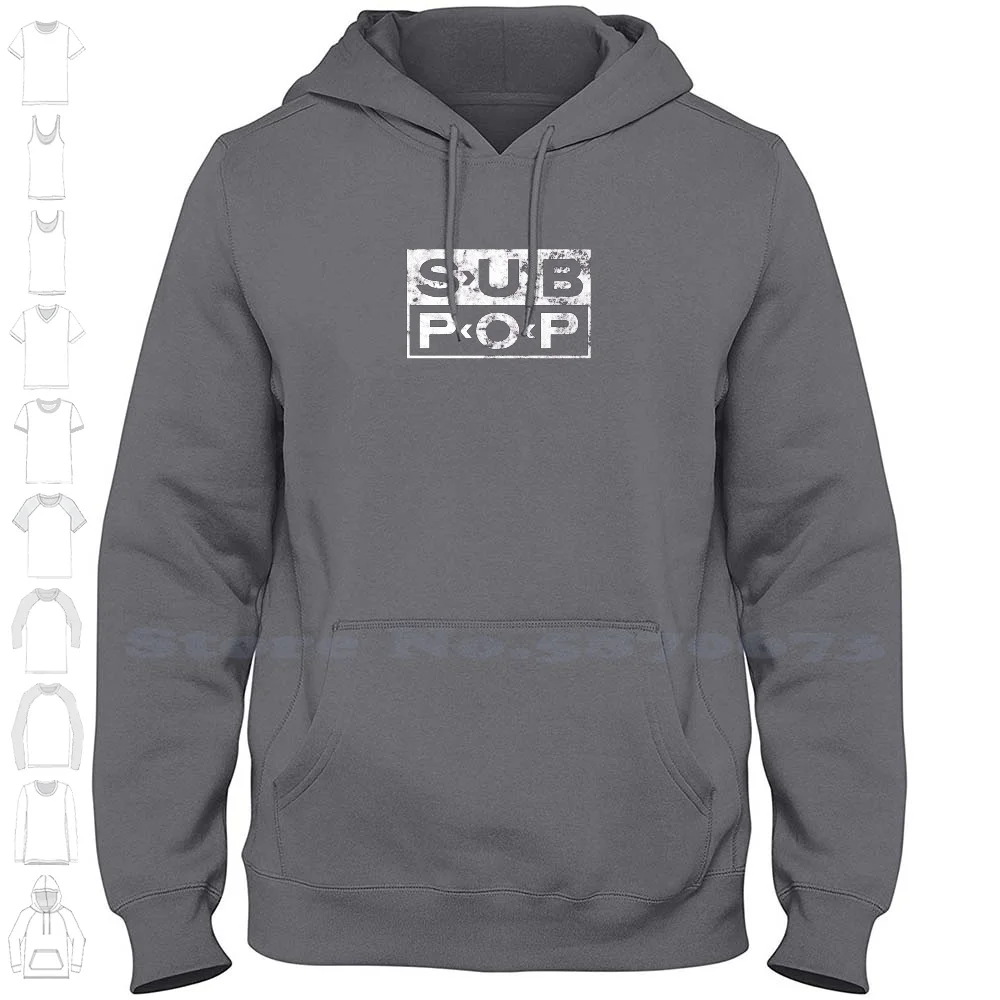 Sub Pop Records Distressed Logo Print-Seattle Grunge Label Hoodies Sweatshirt For Men Women Sub Pop Sub Pop Records Record