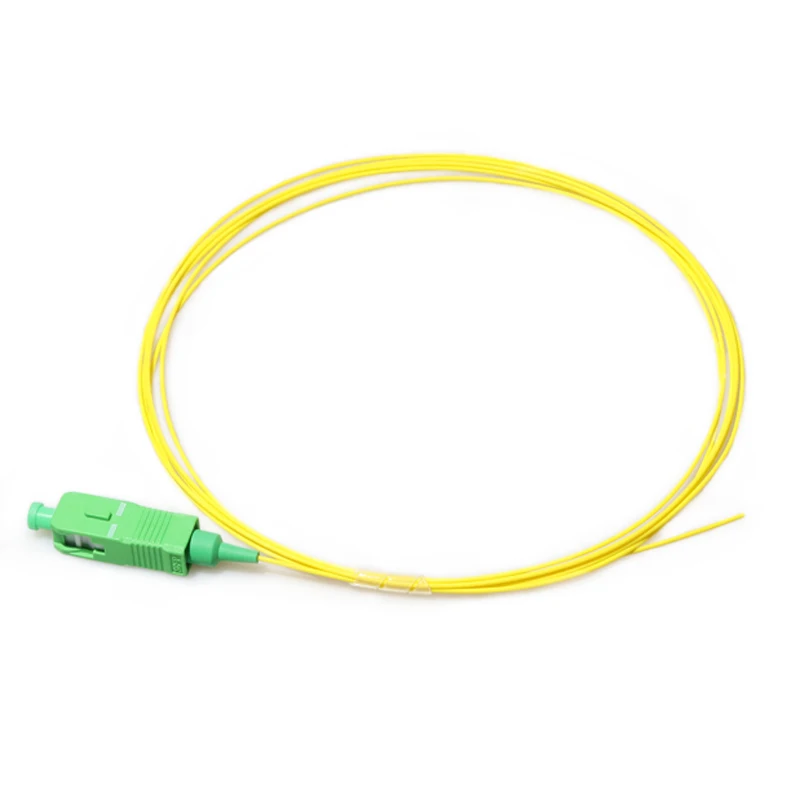 Queue de cochon simple SC/APC SM G657A2, 50 pièces, 0.9mm 1m 1.5m 2m de longueur, Fiber optique, veste LSZH jaune