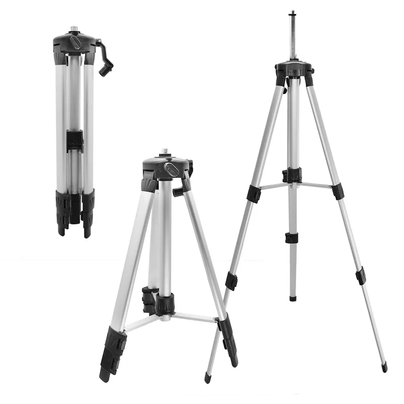 Tripod untuk Tingkat Laser 1200Mm Tinggi Dapat Disesuaikan 5/8 Inci Pemasangan Benang Baja Alloy Tripod Pemegang Laser Tingkat Aksesoris