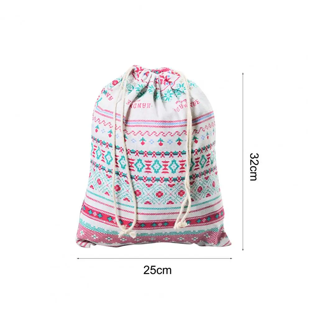 Reusable 7 Styles Storage Bag Dust-proof Printed Cotton Flax Folding Drawstring Clothes Storage Pouch Home Supplies