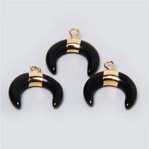 3 PCs natürliches Mondhorn in Form von halbkomplizierten Steinen 15x16mm Anhänger Zauber, um DIY -Schmuck herzustellen 12 Hauptverkäufe Buzios für Halsketten - №2