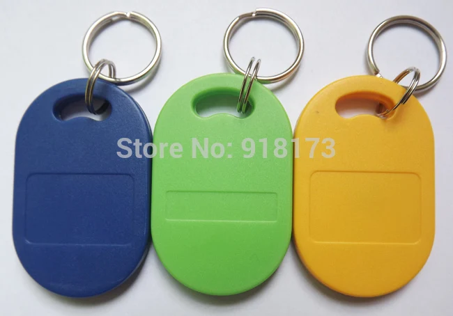 50pcs RFID key fobs 13.56MHz proximity ABS key ic tags Token Ring nfc  S50 1K chip blue yellow green