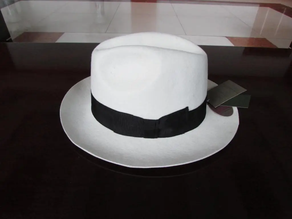 B-8115 White Wool Hat Big Brim Hat Socialite Elegant Female Retro Joker Men Women for Hat Fedoras Jackson Gentleman Hat