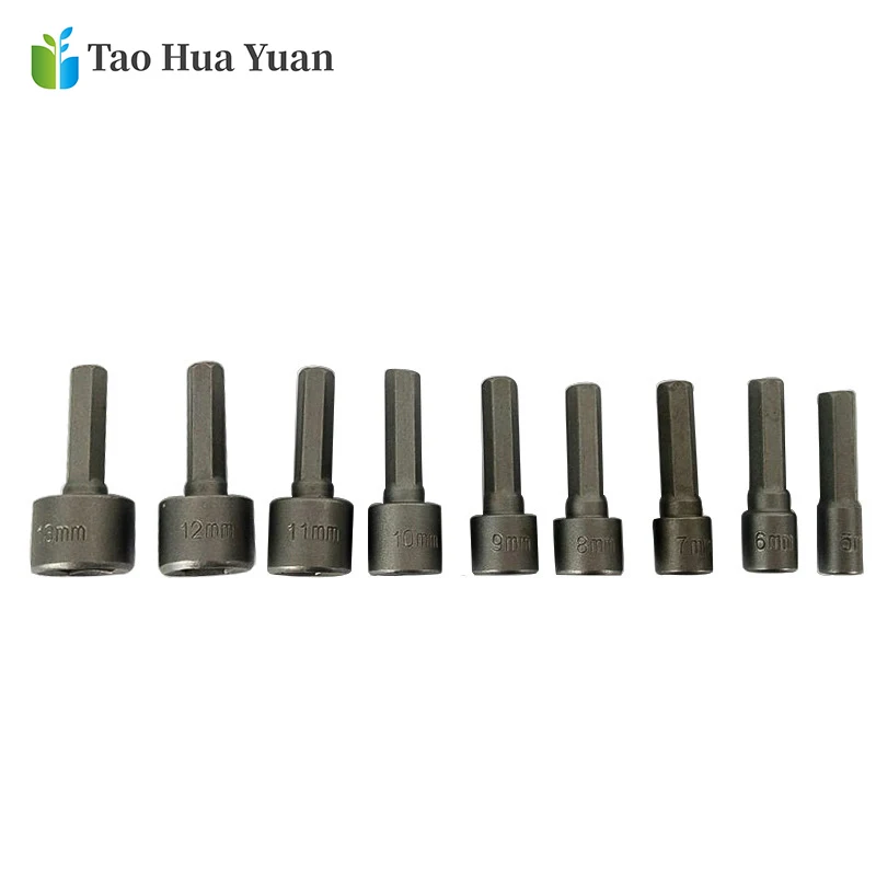 9 Stks/set 5-13Mm Hexagon Moer Driver Boor Socket Schroevendraaier Moersleutel Set Voor Elektrische Schroevendraaier Handvat Gereedschap geen Magnetische Aa +