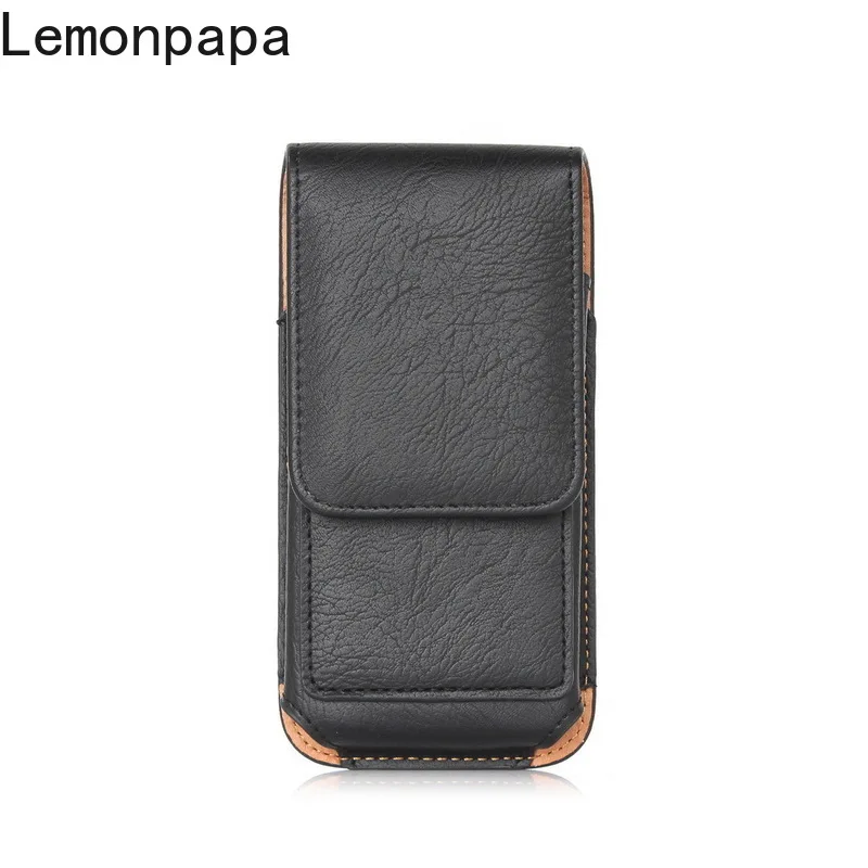 Luxury Leather Universal Phone Case for IPhone Samsung Huawei Xiaomi Mens Waist Bag Belt Clip Bag for 3.5-6.3 Phone Pouch