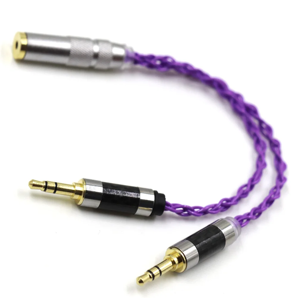 TOP-Cable adaptador de Audio HiFi 7n- OCC, chapado en plata XLR/2,5/3,5/4,4mm, hembra equilibrada a 2x3,5mm, macho, para REPRODUCTOR DE PHA-3 Pono