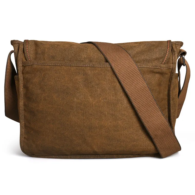 Retro New Men Canvas Shoulder Bag Retro Wear-Resistant Messenger Bag Neutral Casual Bags Set