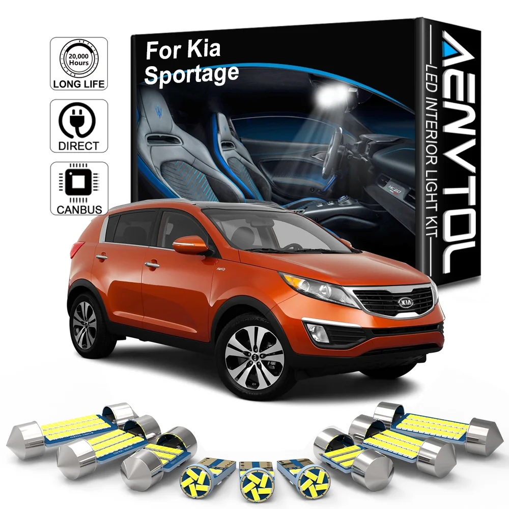 AENVTOL Canbus For Kia Sportage 1994-2005 2011 2012 2014 2015 2017 2018 2019 2020 Auto LED Interior Map Light Accessories Kit