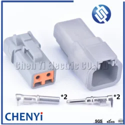 1 sets 2Pin DTP 2.5series Gray Male Female Automotive  connector DTP06-2S/DTP04-2P waterproof  connector kit with pin 14AWG