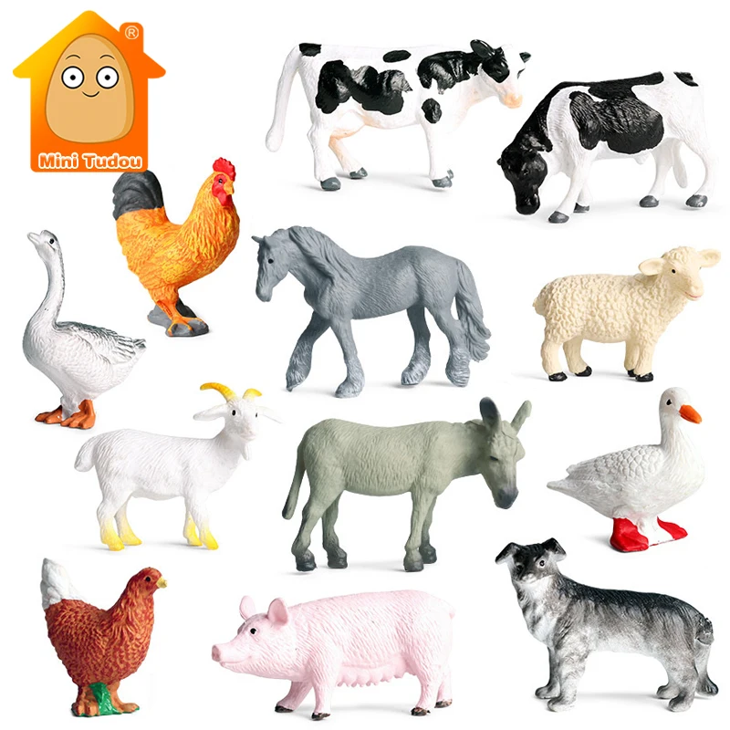 12PCS 시뮬레이션 가금류 야생 동물 모델 장난감 미니 사자 호랑이 치킨 PVC 피규어 인형 Congnize 컬렉션 장난감 어린이를위한