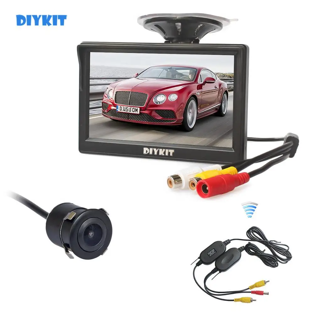 

DIYKIT Wireless 5inch TFT LCD Display Car Monitor Waterproof 18.5mm HD Rear View Car Camera CMOS 7070