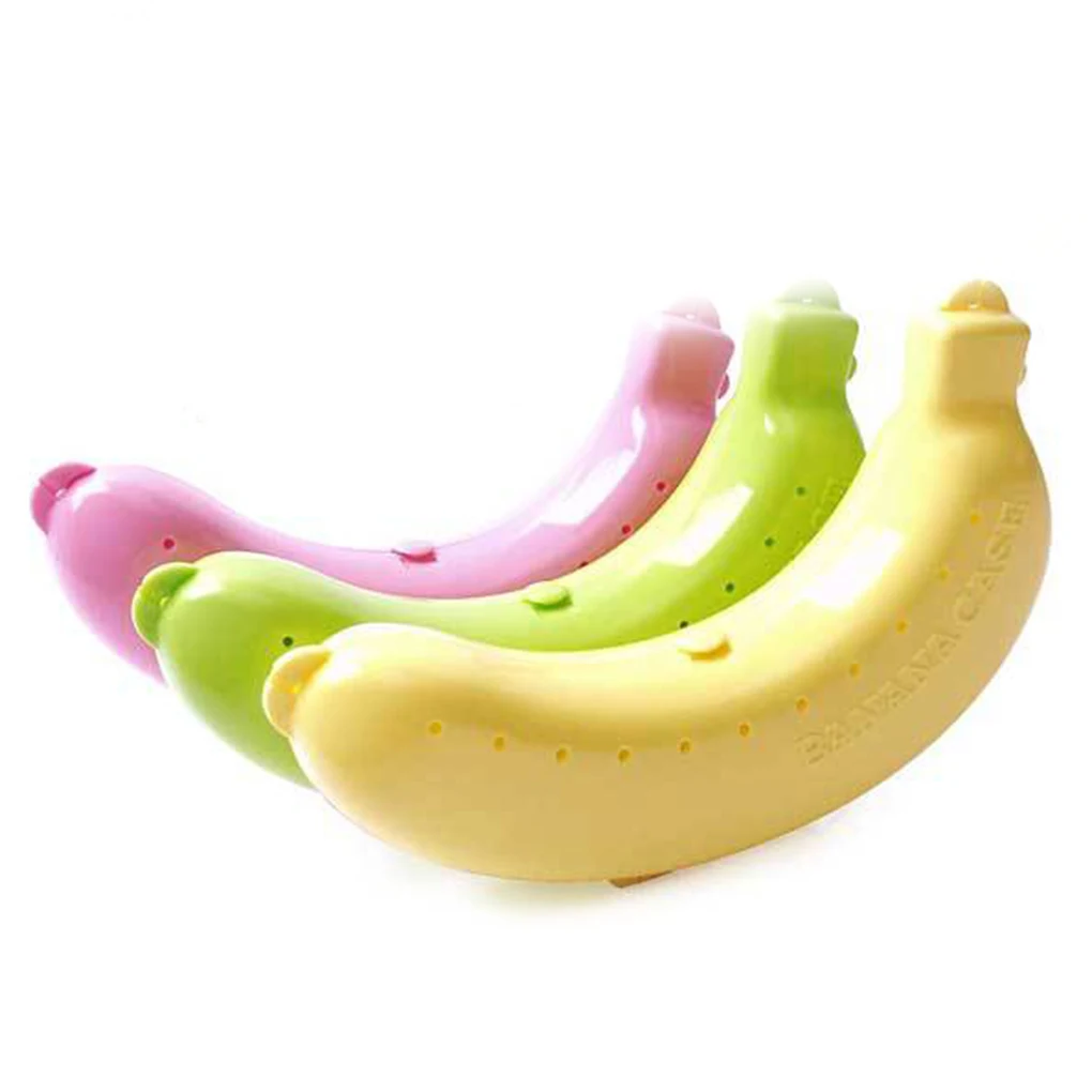 New Cute 3 Colors Fruit Banana Protector Box Holder Case Lunch Container Storage Box for Kids Protect Fruit Case