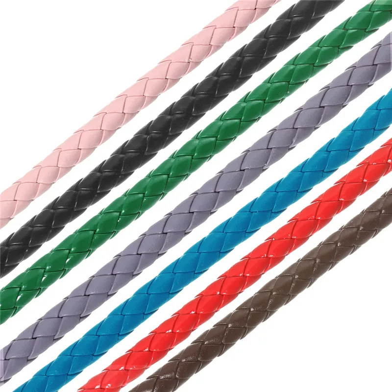 5 meter 7mm PU leather braided leather rope