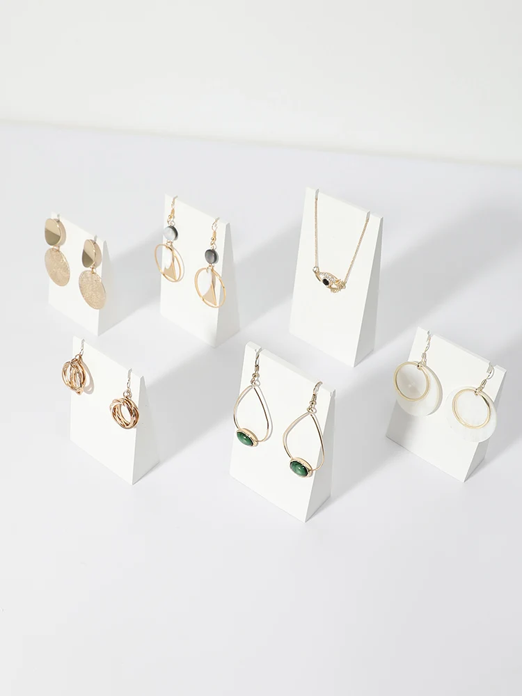 White Gypsum Jewelry Display Blocks Earrings Display Stand Rings Pendant Display Holder