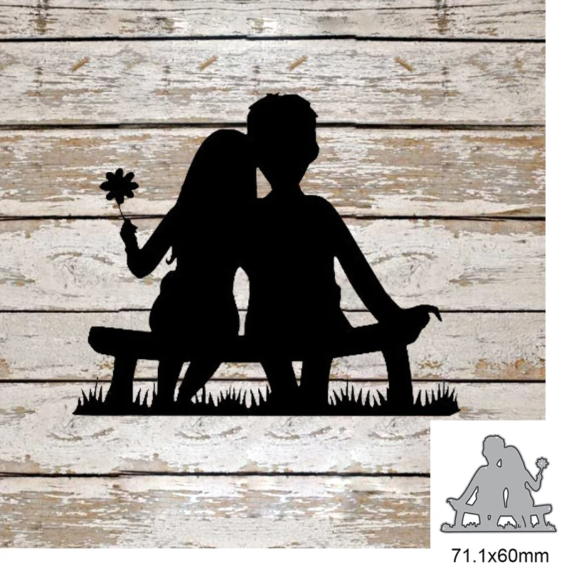 Couple Sitting On A Bench Metal Cutting Dies For DIY Scrapbook Cutting Die Paper Cards Embossed Decorative Craft Die Cut New