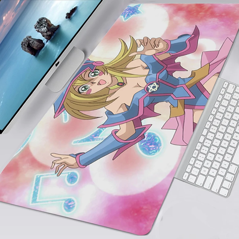 Mouse Pad 900x400mm Anime YuGiOh Dark Magician Girl Mousepad HD Printing Computer Gamers Locking Lock Edge Keyboard PC Desk Pad