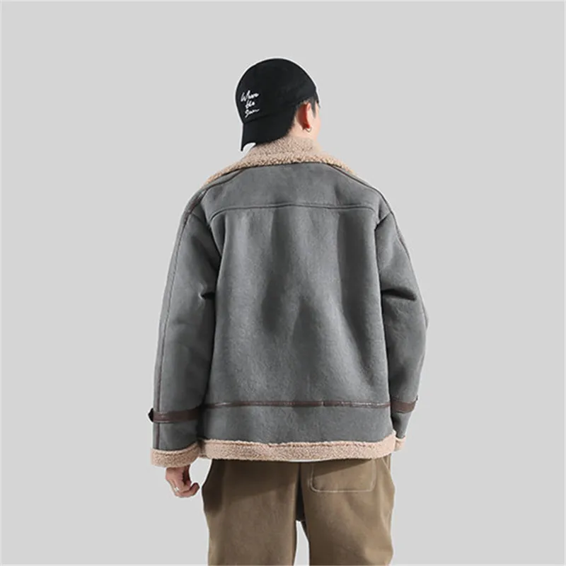 Chaqueta De invierno para Hombre, Parkas De lana De cordero, estilo coreano, cálido, Vintage, De terciopelo, grueso, corto, De algodón