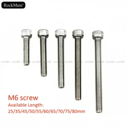 6mm Hexagon Hex Socket Cap Head Bolt Screw M6 35mm/45mm/50mm/55mm/60mm/65mm/70mm/75mm/80mm/85-90 Long A2-70 304 Stainless Steel
