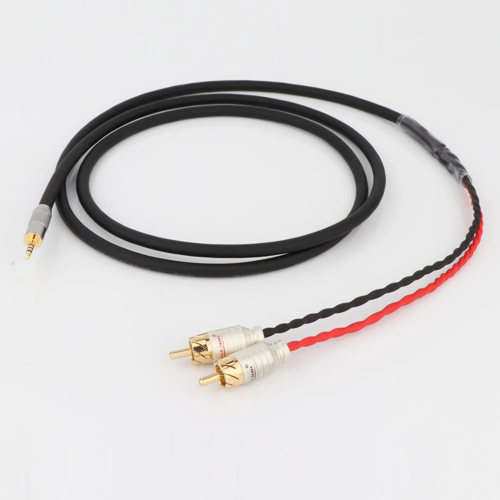 HIFI 2.5/3.5/4.4mm Balanced Male to 2 RCA Male Audio Adapter Cable 6.35mm XLR 7N-OCC Single Crystal Copper Audio Cable