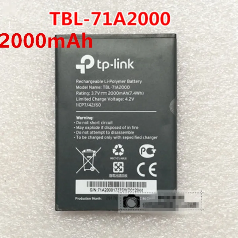 new For TP-LINK M5350 Battery 2000mAh 3.7V TBL-71A2000 TL-TR861 761 wifi mifi baterie