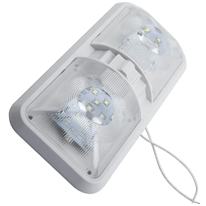 5 Pack High-Quality RV LED 12V Ceiling Fixtupe Double Dome Dome Light For Car/RV/Trailer/Camper/Boat Natural White 4000-4500K