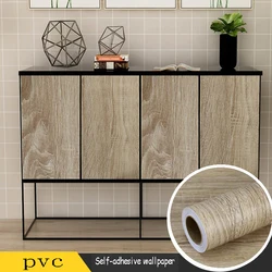 Vinyl Contact Paper Wood WallpaperWaterproof Self Adhesive Wallpaper For Bedroom Wardrobe Sticker Furniture Home Improvement