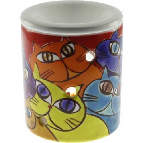 Authentic Tile Red Cats Decorated Censer