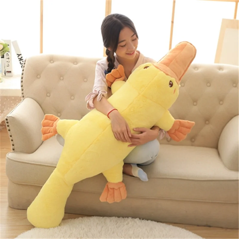 Cute Platypus Plush Toy Anime Cushion Siesta Papa Puppet Doll Long Mouth Duck Pillow Throw Little Yellow Duckling Halloween Gift