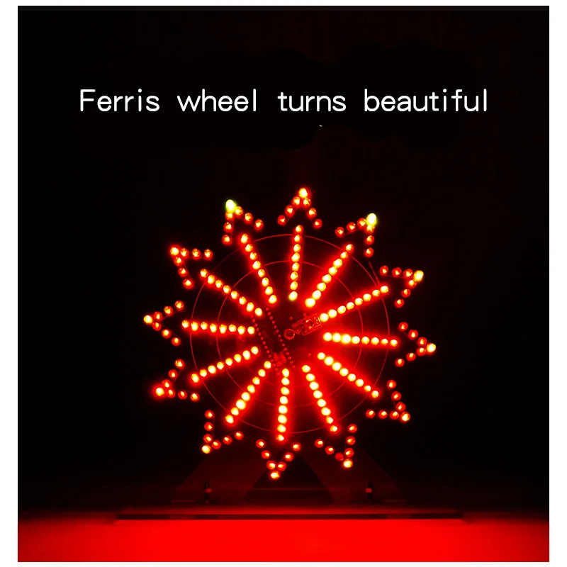 Colorful LED Plug-in Electric Rotating Ferris Wheel Diy Kit Electronic Component Diy Welding Production Kit Parts