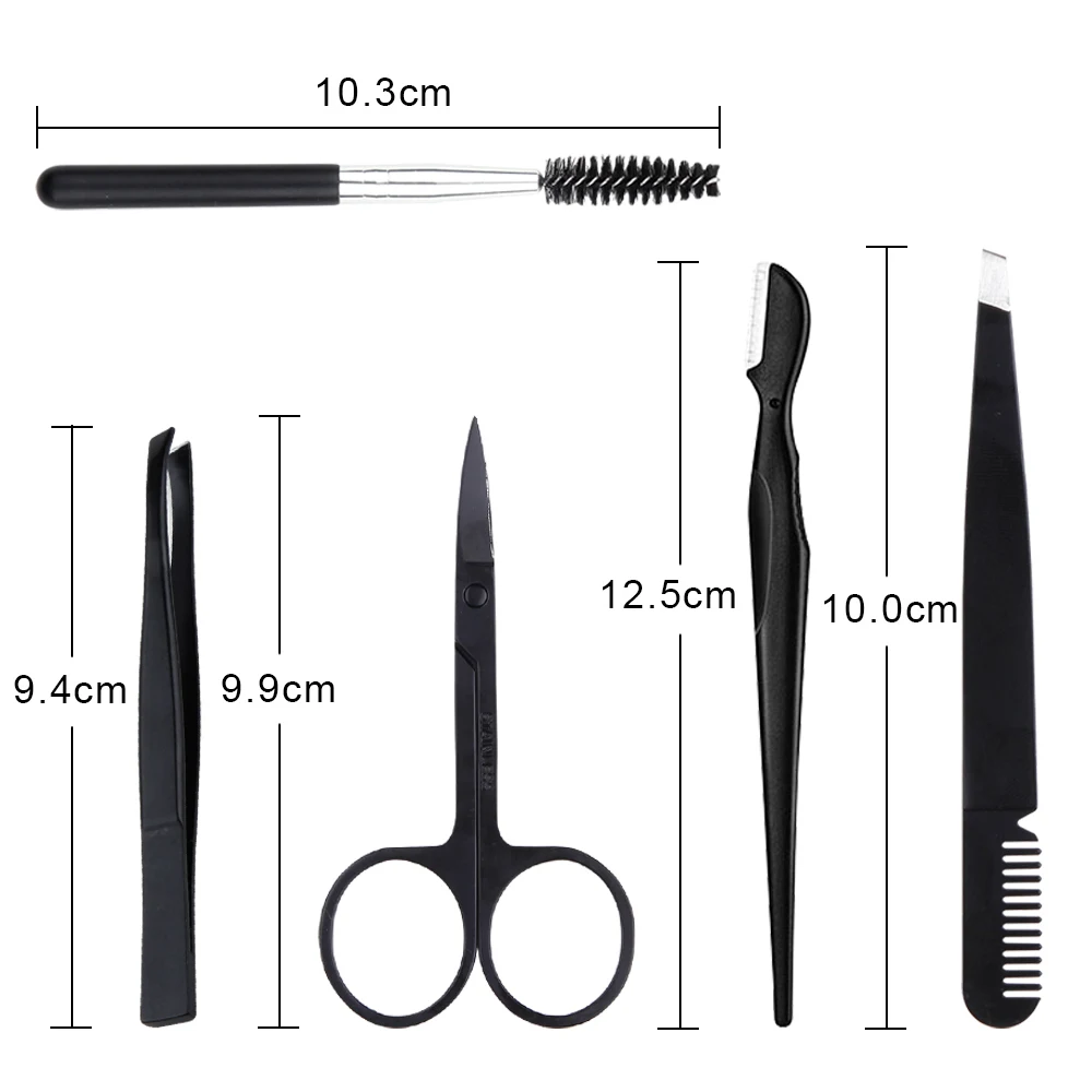 4/6/8/11Pcs Eyebrow Cutters Woman Eye Brow Trimmer Scissors Brow Comb Face Shaver Hair Removal Razor Tweezers Eyelash Brush