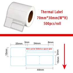 500 pezzi Blank Price Size Tag Stickers etichette per gioielli etichetta in carta termica cartellini per glasses orecchino anello collana braccialetto