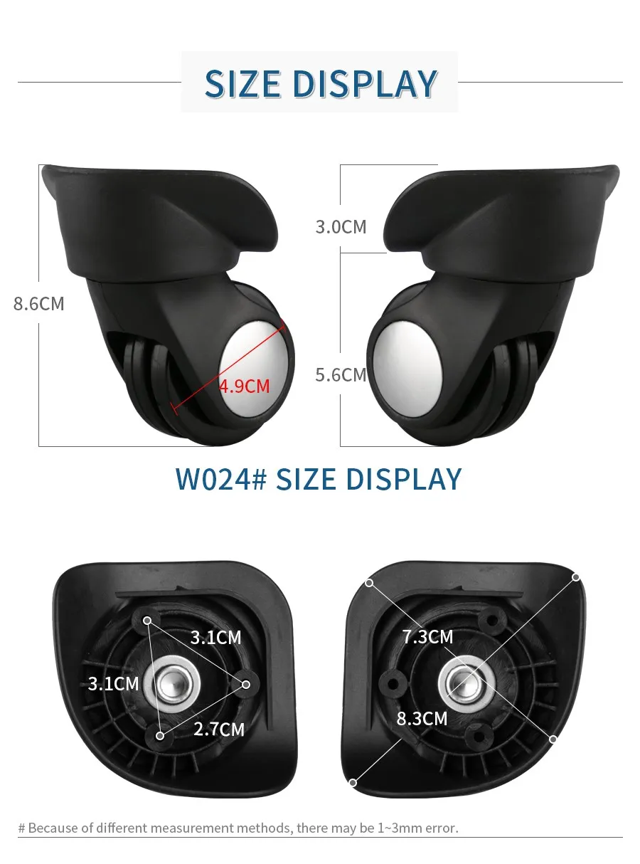 Luggage Wheel Replacement Wheels Suitcase Accessories Universal Casters Rolling Luggage Suitcase Wheeled Accessories Bags Caster