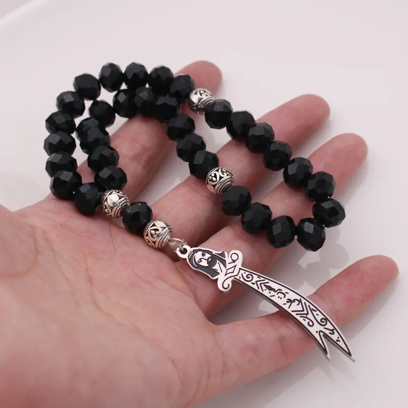 Islam Zulfikar Schwert von Imam Ali Türkische Gebet 33 schwarz perlen tasbih armbänder Tasbih Rosenkranz