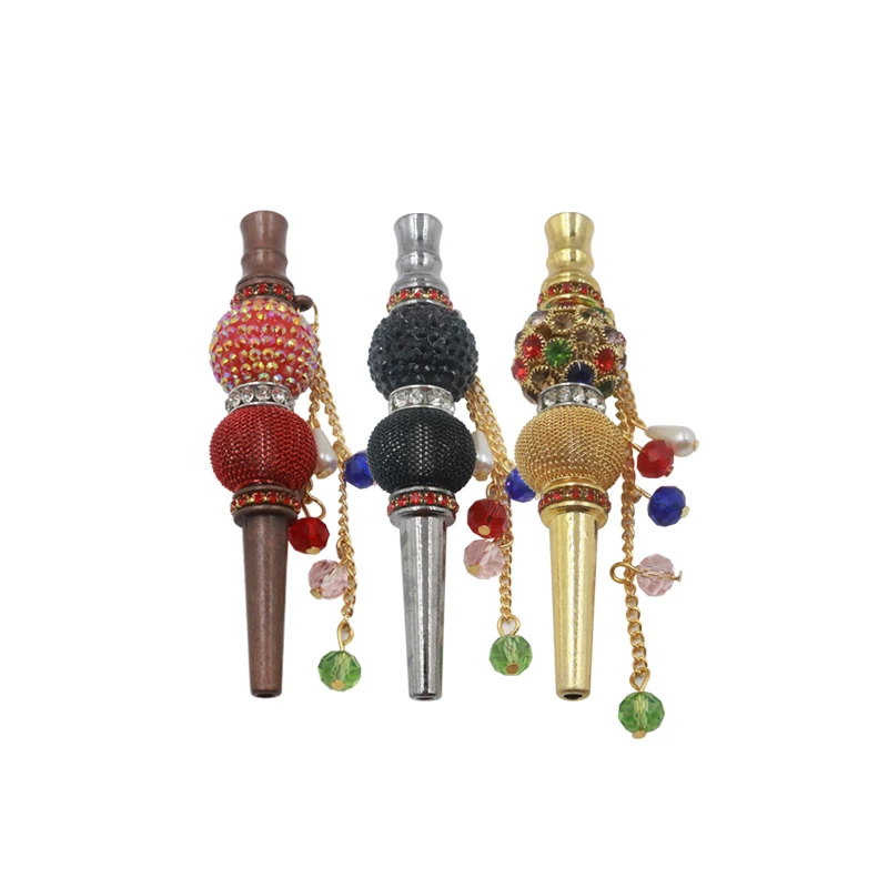 

1PC Beautiful Fashion Handmade Inlaid Jewelry Metal ips Chicha Filter Tip Detachable Tips Hookah Mouthpiece Smoking Accessories