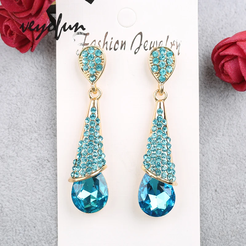 Veyofun Classic Vintage Crystal Rhinestone Drop Earrings Elegant Bridal Dangle Earrings Fashion Jewelry for Women Gift
