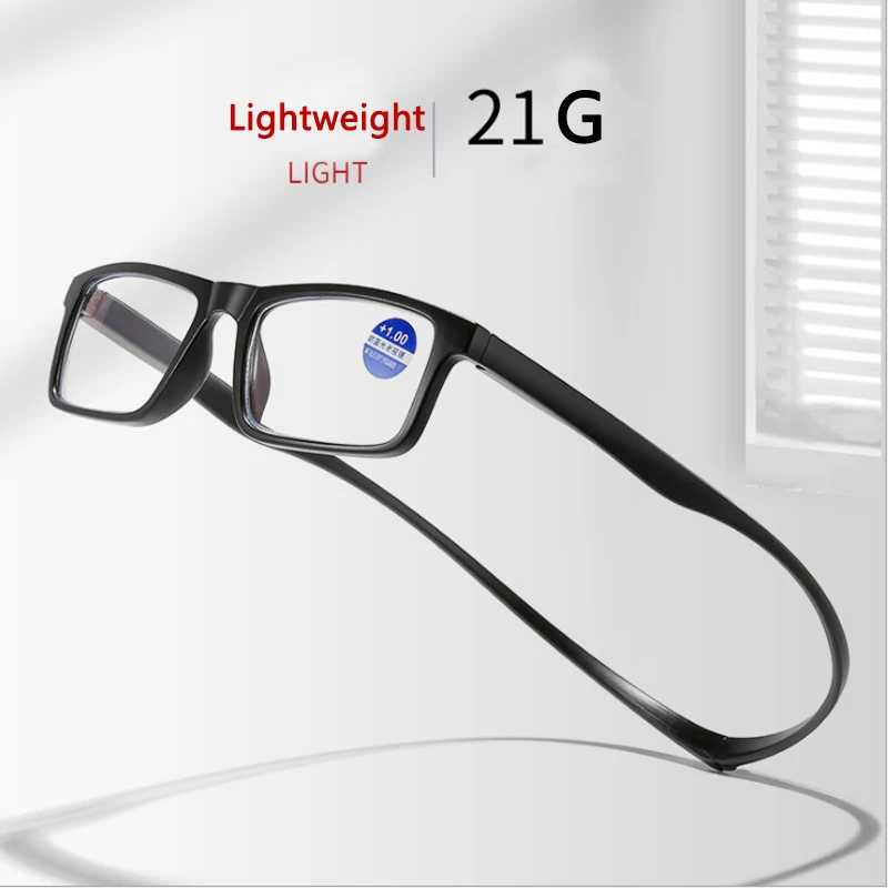 BOYSEEN anti-blue light hanging neck reading glasses square fashion magnetic portable reading glasses