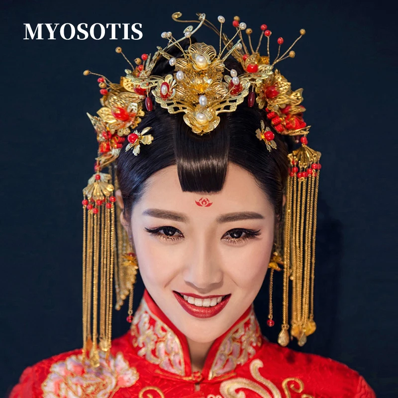 Traditional Chinese Hair Accessories Style Vintage  Headdress Headpiece Head Jewellery Bridal Ornament