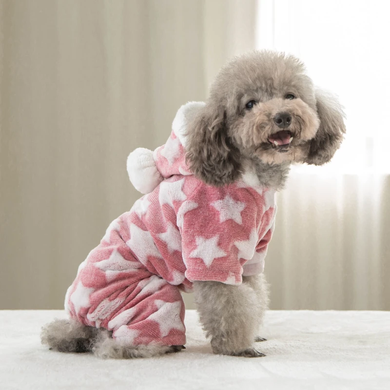 Autunno inverno Pet Dog pigiama tuta per cani di piccola taglia Shih Tzu Yorkshire pullover morbido pile cucciolo gatto vestiti animali domestici