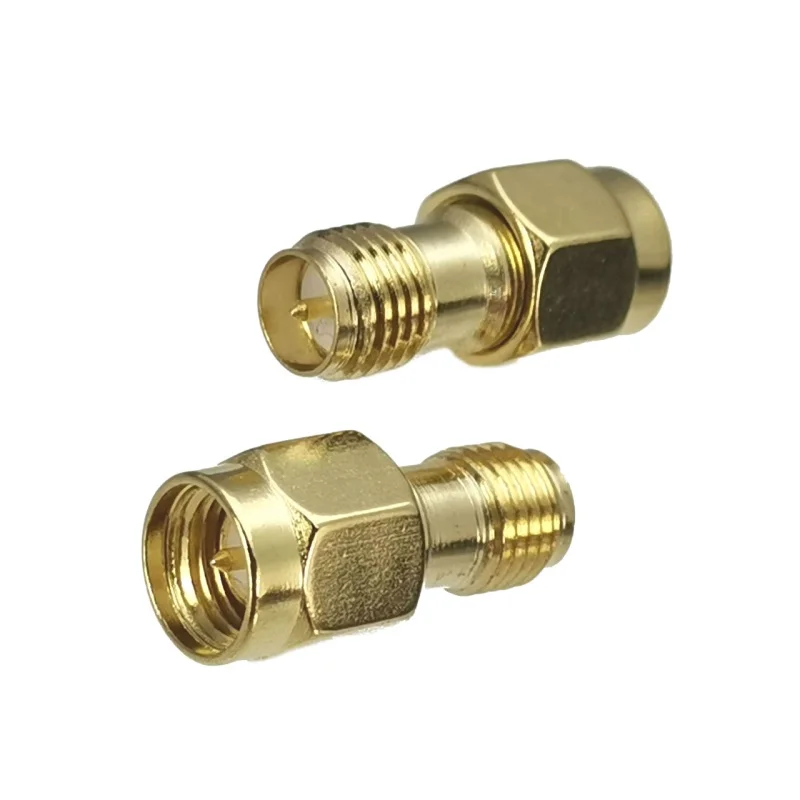 1pcs Connector Adapter SMA RP-SMA naar SMA RPSMA Stekker & Vrouwelijke Jack Rechte RF Coaxiale Converter Nieuwe Messing FJP-820