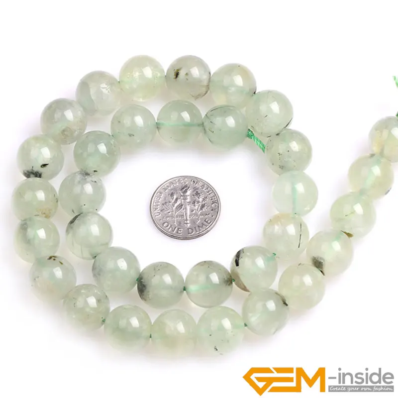 Natural Stone Green Prehnites Round Bead For Jewelry Making Strand 15 inch DIY Bracelet Necklace Loose Beads For Women Gifts