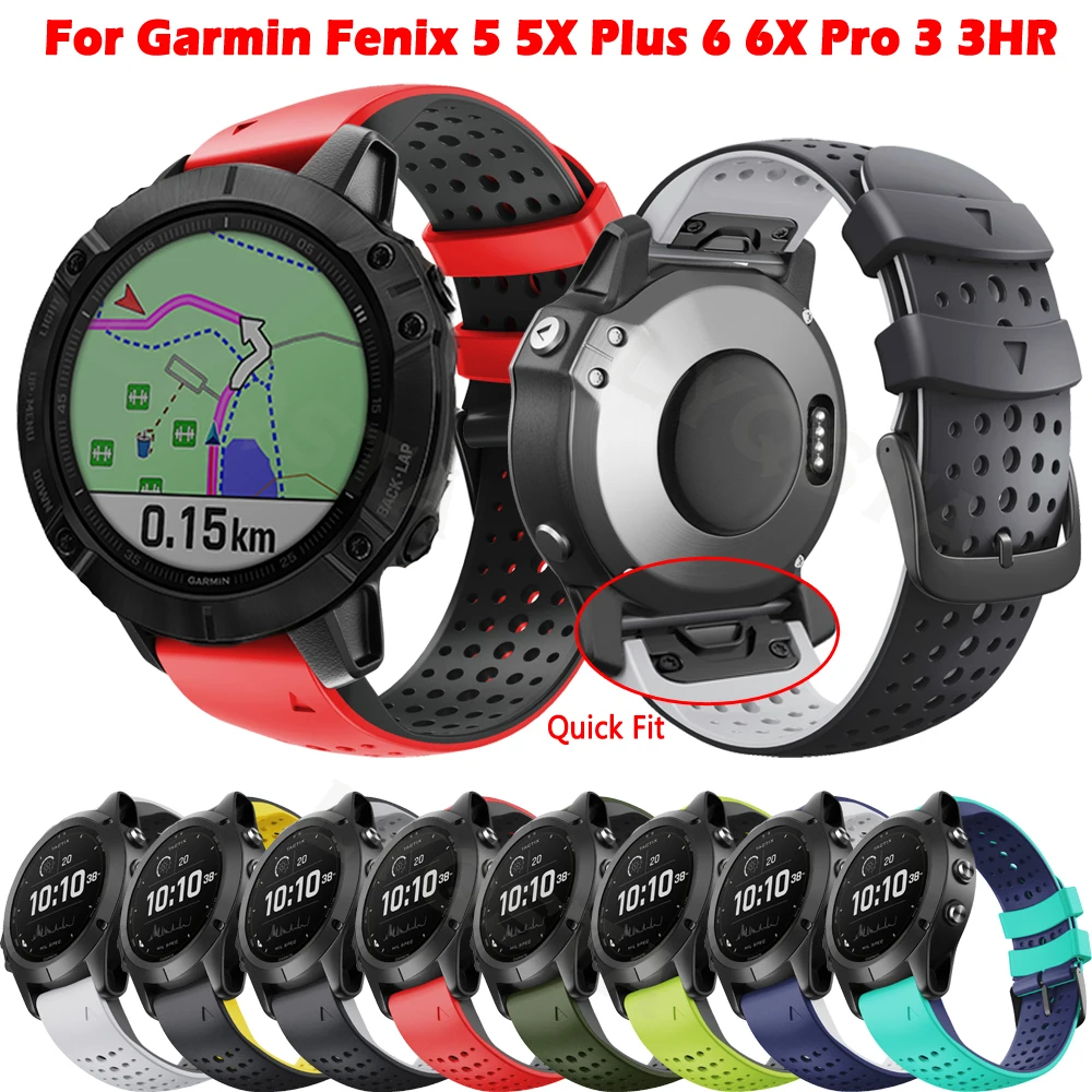 

26mm 22mm Watchband For Garmin Fenix 7X 7 5 5X Plus 6 6X Pro 3 3HR Breathable Silicone Bracelet Easyfit Wrist Strap Correa Band