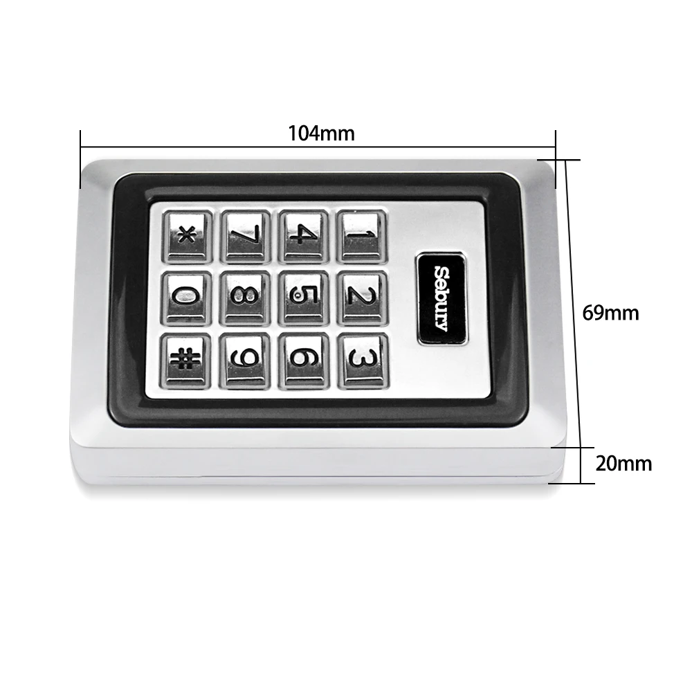 OBO Hands RFID Access Control Keypad Programming Controller Metal Waterproof Keyboard with/without 125KHz Keyfobs for Door Lock