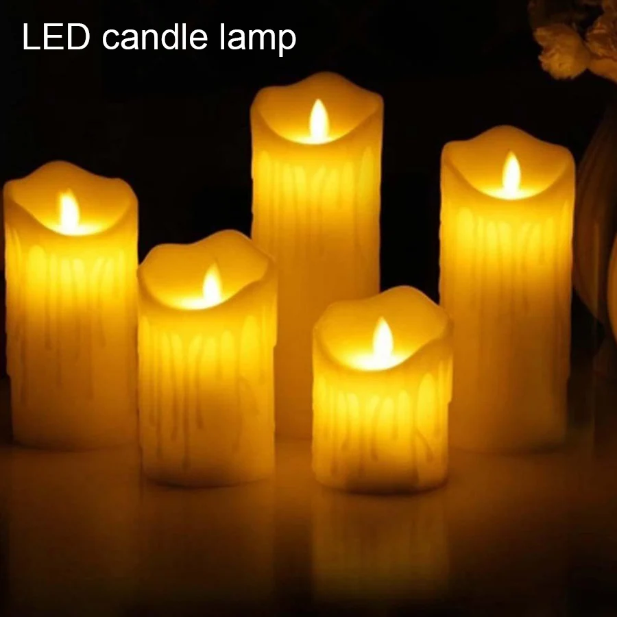 

LED Flameless Novel Style Candle Lamp Simulated Flame Candle Light for Christmas Wedding Party Home Decoration