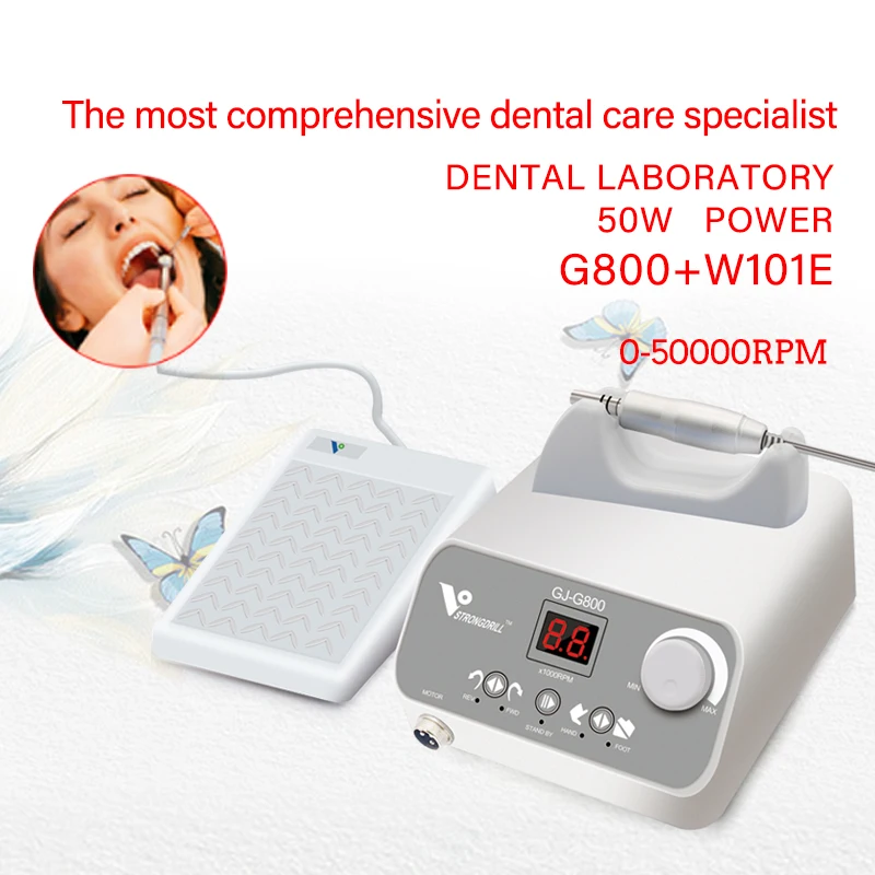 

Free Shipping Dental Clinic Micro Motor 50000rpm High Speed Grinding Polishing Tools Machine Kit G800 W101E With Speed Pedal