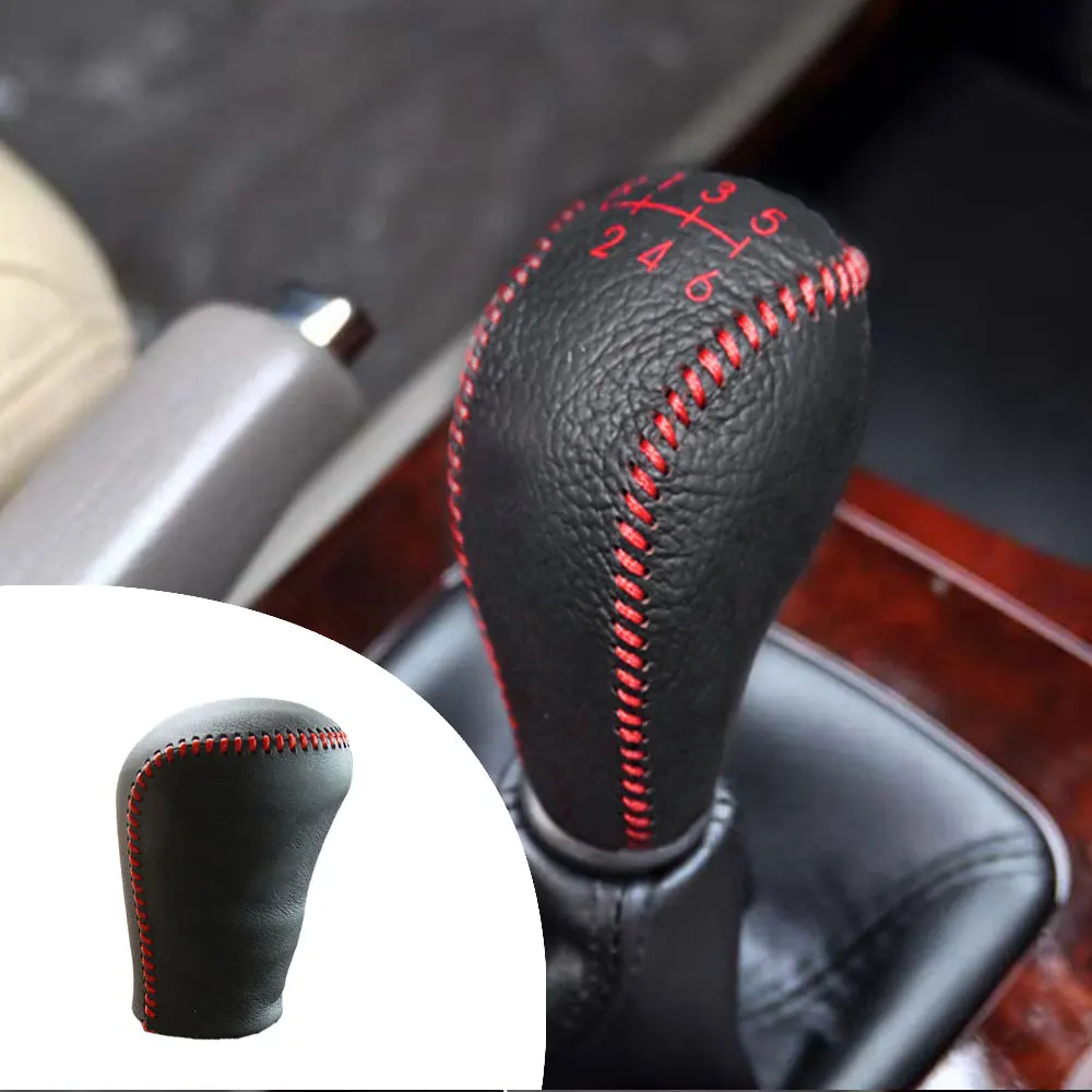 Muchkey Leather Gear Shift Knob Cover For HYUNDAI MoInca 2009 5 Speed Manual Shift Lever