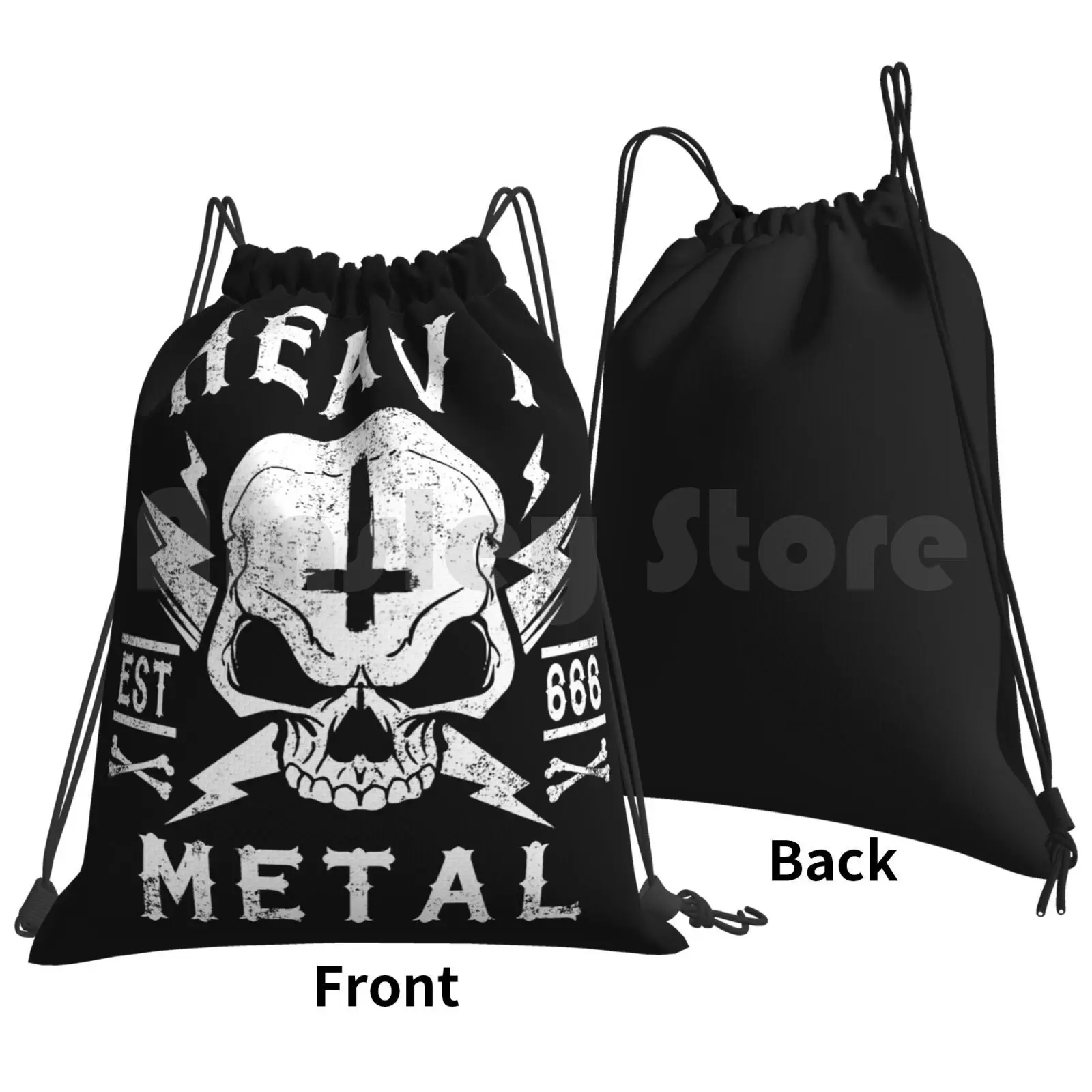 Heavy Metal Backpack Drawstring Bag Riding Climbing Gym Bag Death Metal Heavy Metal Thrash Metal Metal Music Music Band