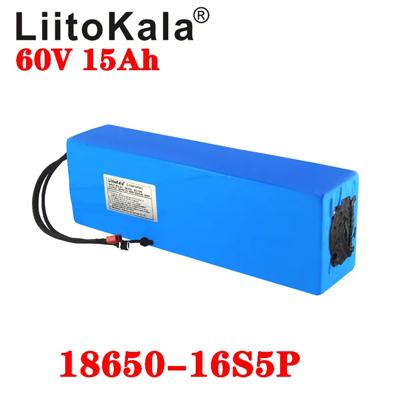 LiitoKala 60V ebike battery 60V 15Ah lithium ion battery electric bicycle battery 60V 3000W electric scooter battery