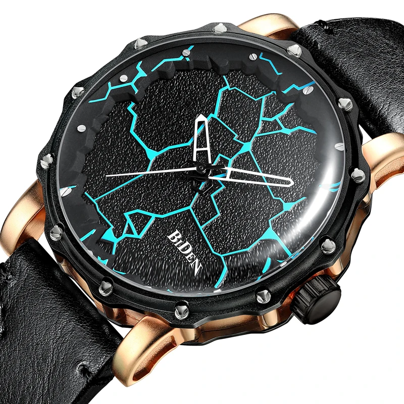 

Biden Luminous Blue Constellation Line Watch Men Waterproof Sport Military Clock Luxury Leather Man Wristwatch Relogio Masculino